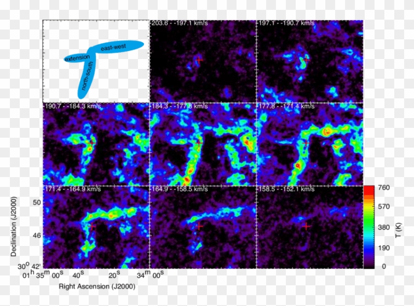 Velocity Channel Maps Of The Clouds Around Ngc 604 - Graphic Design Clipart
