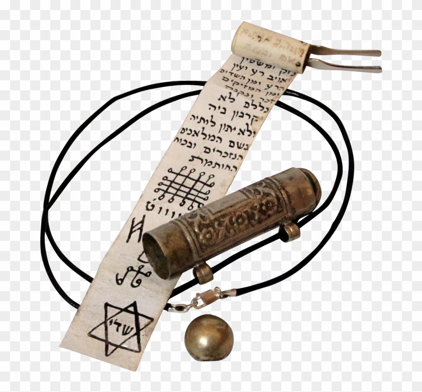 Islamic Antique Amulet Case With Parchment,scroll Box - Weapon Clipart #5521966