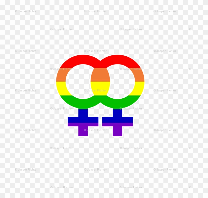 Rainbow Lesbian Symbol Repeating Pattern Wallpaper - Circle Clipart #5521987