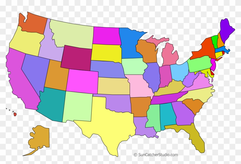 Blank Map Of Usa Png - Blank Map Of Usa Color Clipart