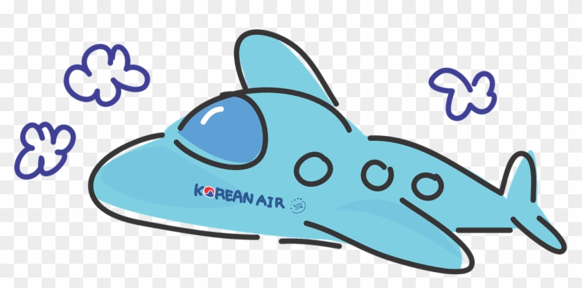 Korean Air Airplane Cartoon Clipart #5523314