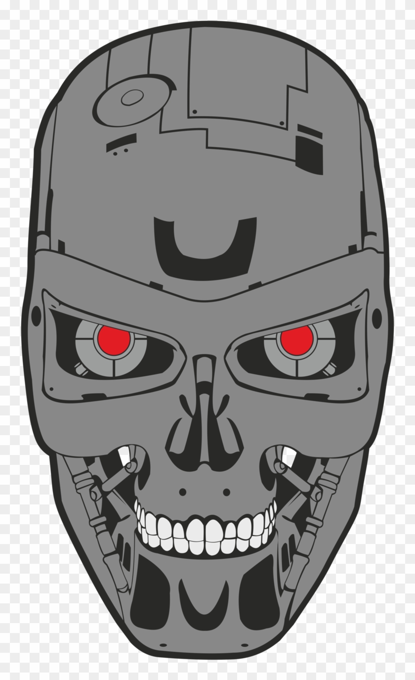 Skull Vector Png - Cyborg T 800 Skull Logo Clipart #5523750