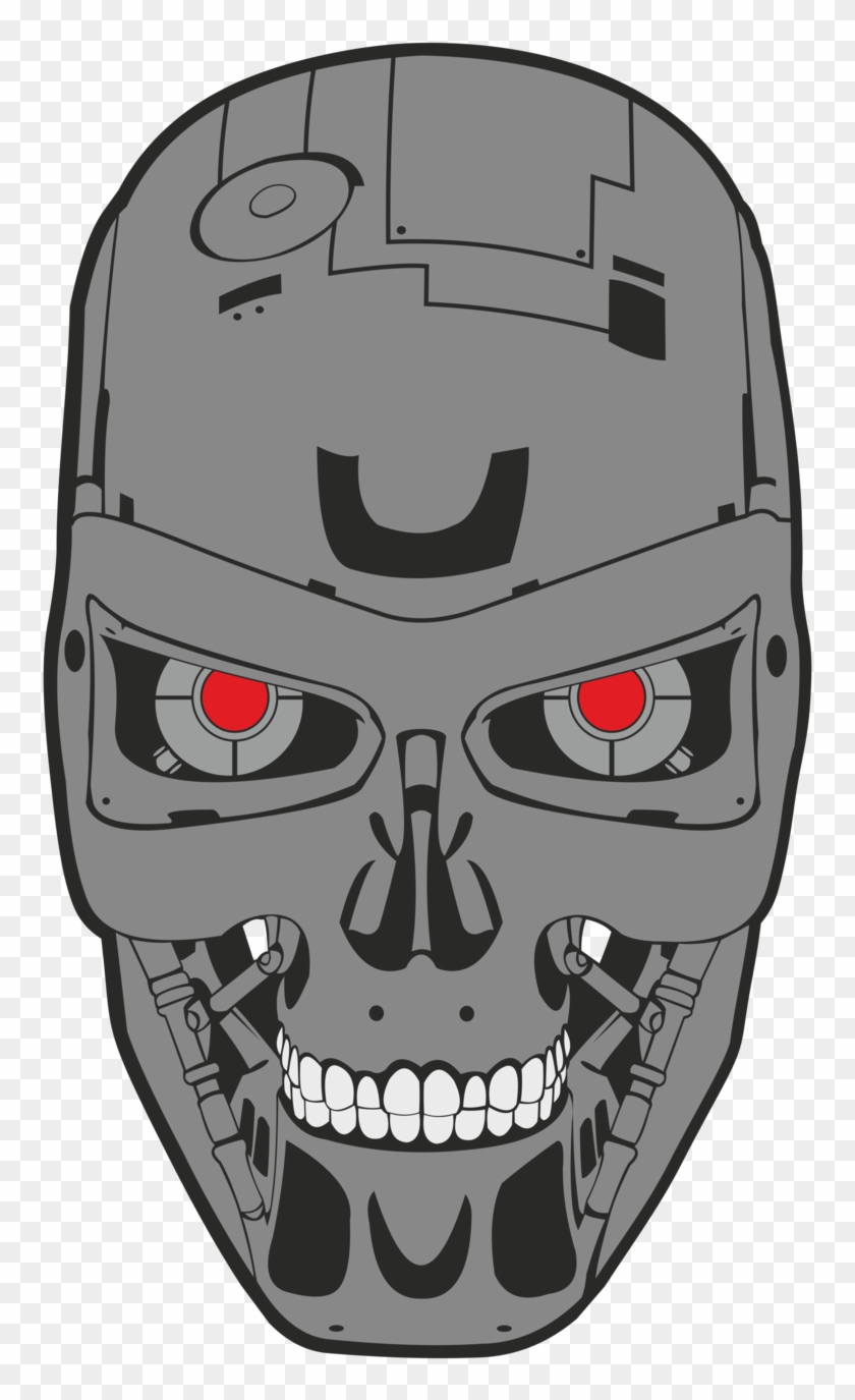 Skull Vector Png Cyborg T 800 Skull Logo Transparent Png - cyborg face roblox