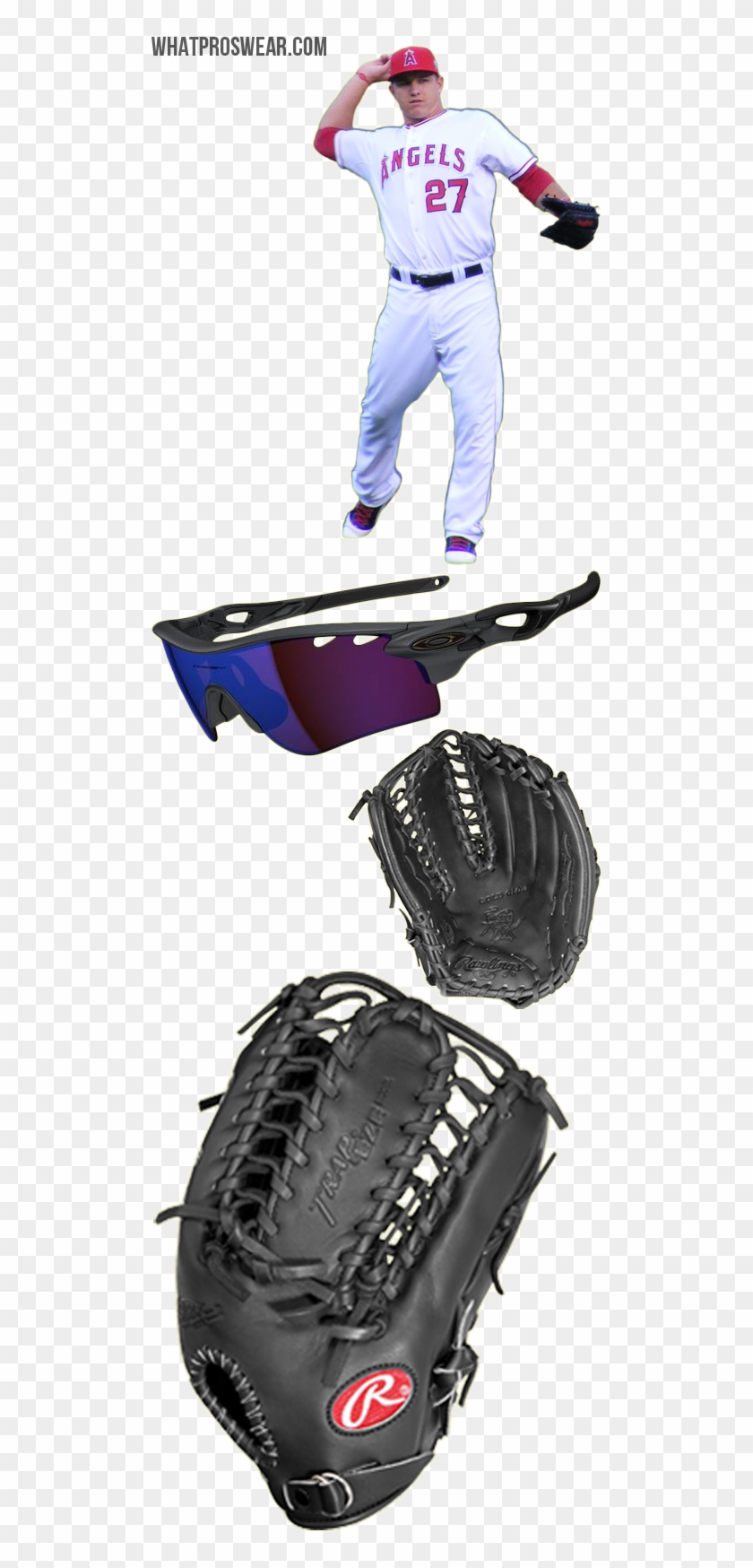 Mike Trout Glove Model, Mike Trout Sunglasses, Rawlings - Mike Trout 2016 Baseball Glove Rawlings Clipart