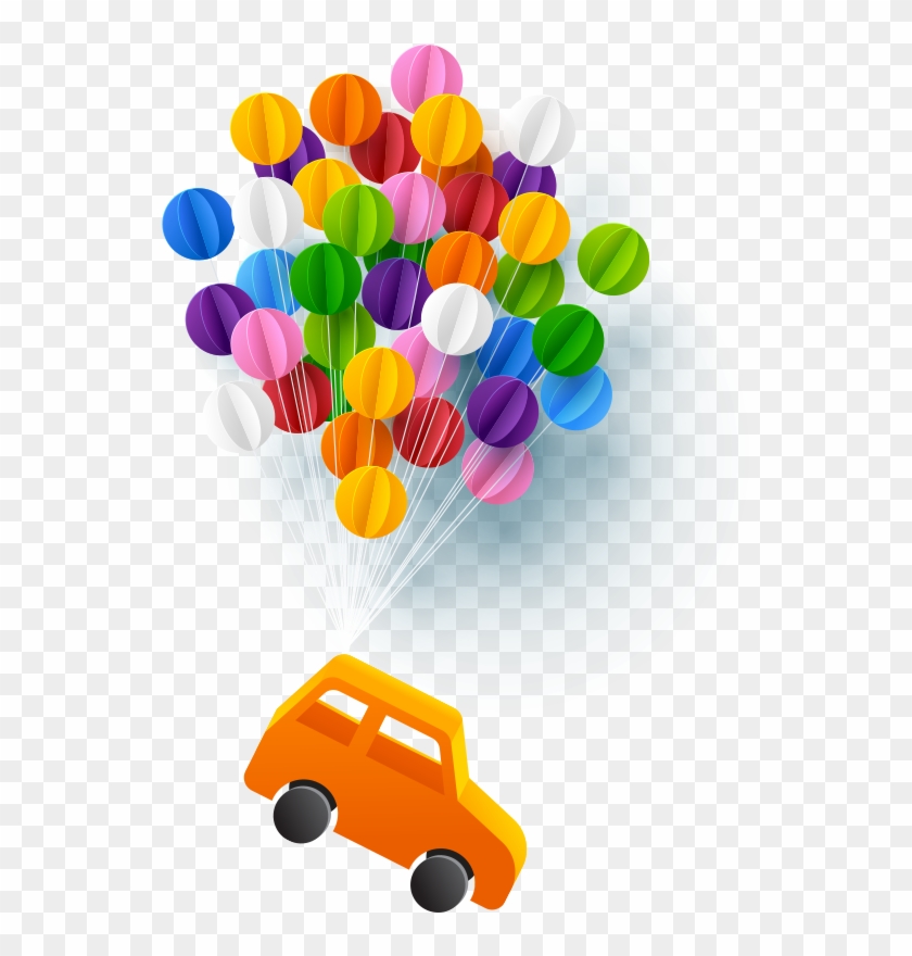 Graphic Of Car With Balloons Clipart