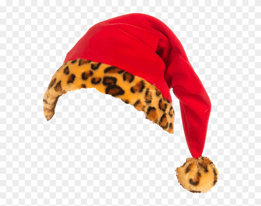Transparent Christmas Hat - Leopard Santa Hat Png Clipart #5524554
