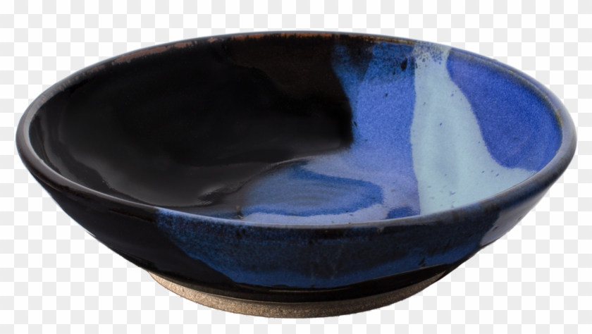 Cobalt Blue And Black Salad Bowl Side View - Ceramic Clipart