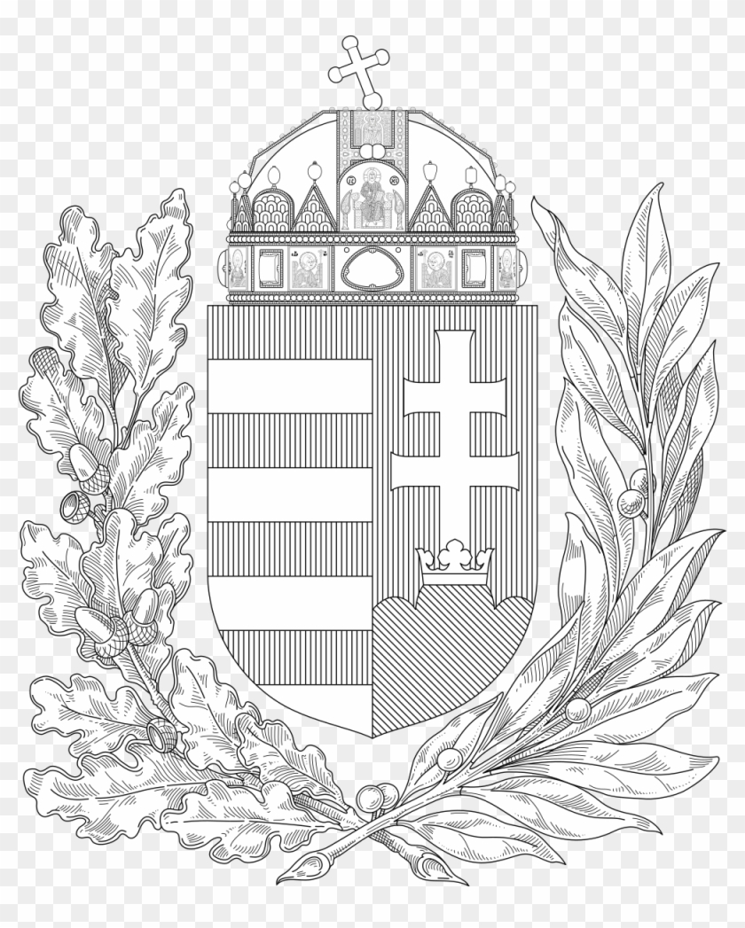 Coat Of Arms Of Hungary - Hungarian Coat Of Arms Coloring Page Clipart #5525470