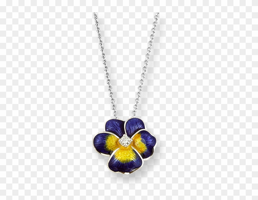 Enamel Diamond Purple Pansy Necklace Darrah Cooper, - Pansy Necklace Clipart #5527077