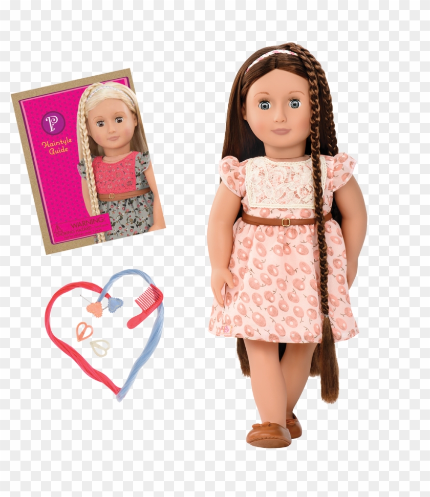 Pansy 18-inch Hairplay Doll With Braids - Our Generation Dolls Brown Hair Clipart
