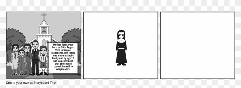 Mother Teresa - Cartoon Clipart