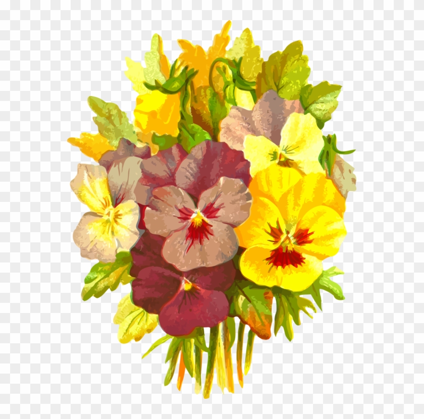 Pansy Flower California Golden Violet Floral Design - Hawaiian Hibiscus Clipart