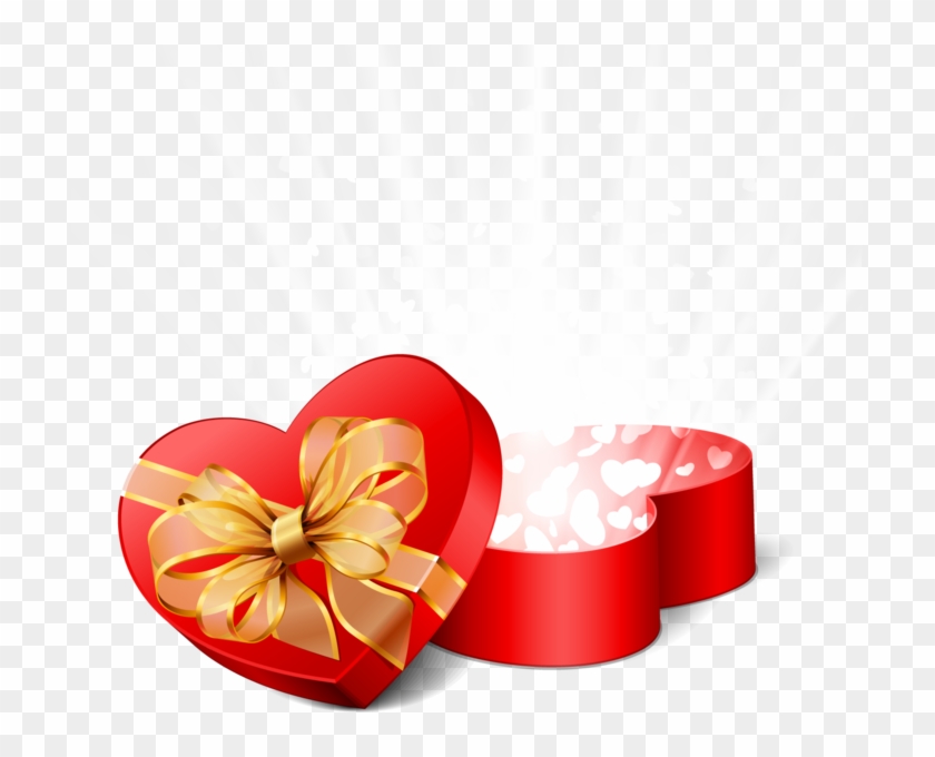 Glowing Heart Box - Happy Valentines Day Hearts Clipart #5527535