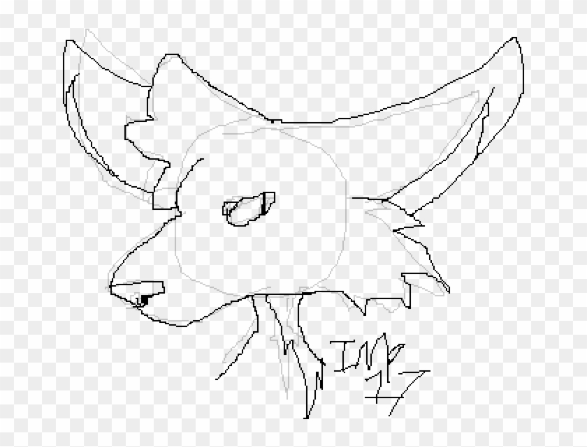 Wolf Drawing - Line Art Clipart #5527645