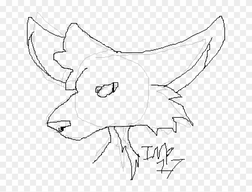 Wolf Drawing - Line Art Clipart