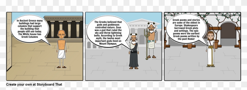 In Ancient Greece Many Buildings Had Large Columns - Cartoon Clipart