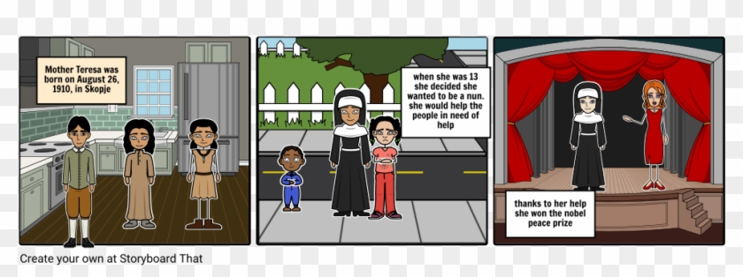 Mother Teresa - Cartoon Clipart