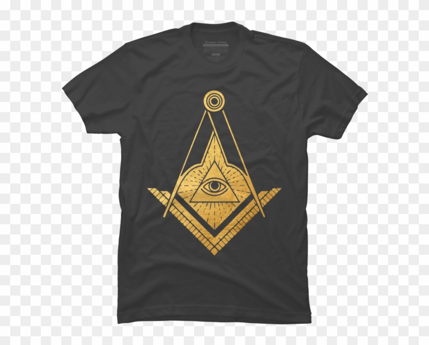 Golden Masonic Symbol All-seeing Eye - Masonic Symbol Clipart