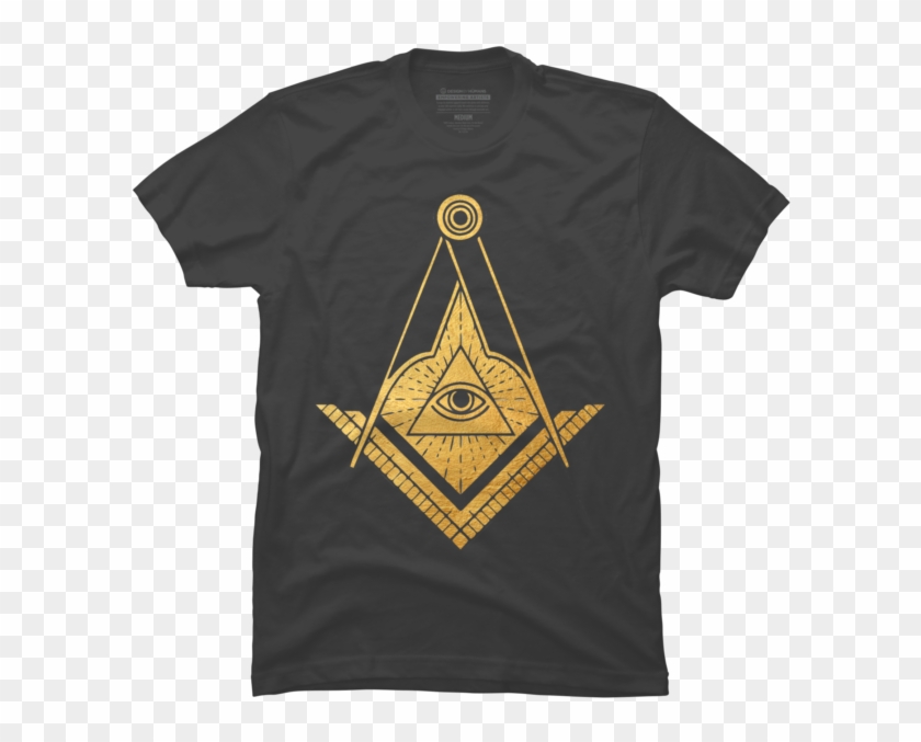 Golden Masonic Symbol All-seeing Eye - Masonic Symbol Clipart #5528000