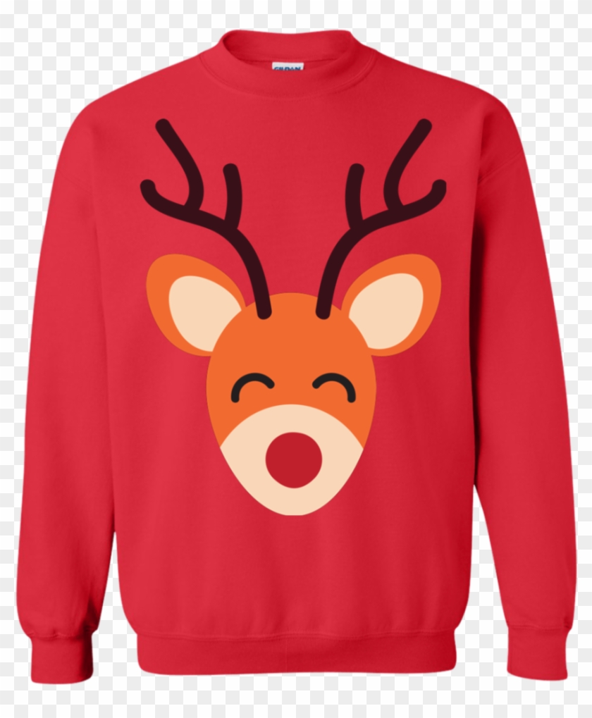 Adorable Big Reindeer Face Matching Family Christmas - Reindeer Clipart