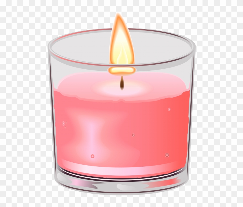 Decorative Candle - Glass Candle Clipart - Png Download #5530905