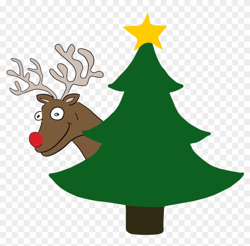 Poro Ja Kuusi - Christmas Tree Cartoon Easy Clipart