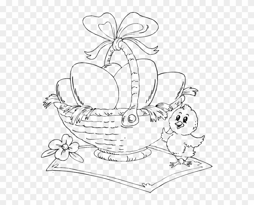 Easter Egg Basket - Easter Basket Coloring Easter Clipart