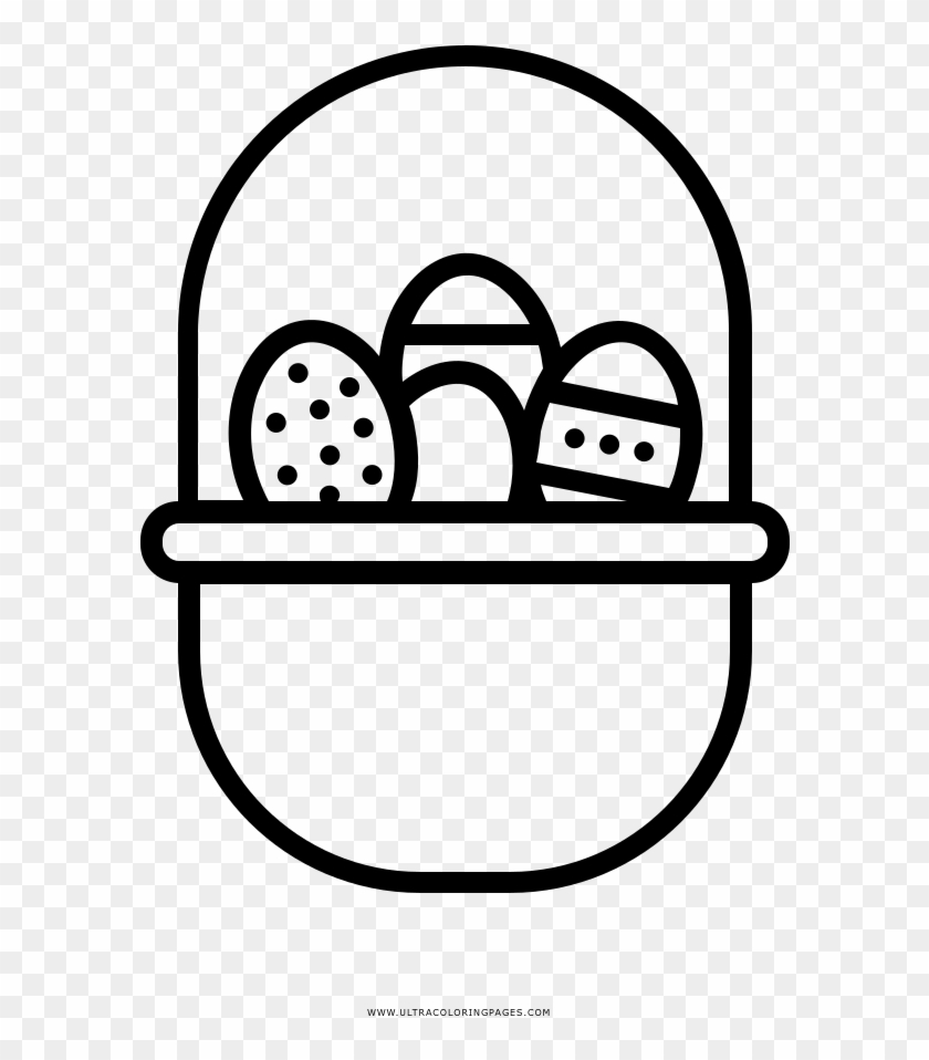 Easter Egg Basket Coloring Page Clipart