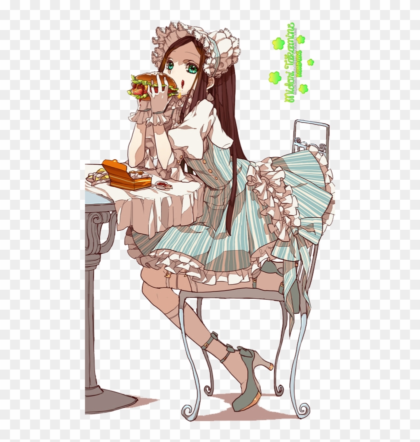 Food & Cooking - Anime Girl Eating Transparent Clipart