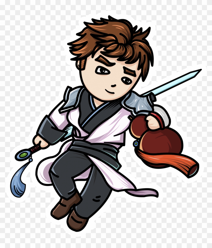 Cartoon Sticker Li Bai Character Png And Psd - Cartoon Clipart