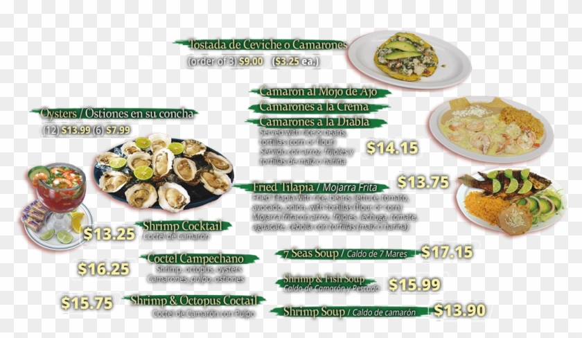 Specialties - Seafood - Tortas - Appetizers - Drinks - Seafood Clipart #5533563