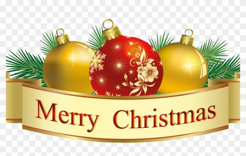Merry Christmas Decorative Banner With Image Free Of - Merry Christmas Professional Greeting Clipart