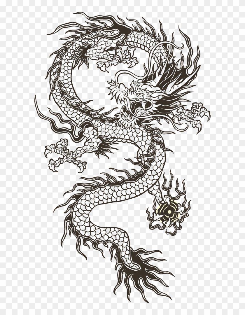 Chinese Illustration Totem Transprent Png Free Download - Dragon Japanese Tattoo Flash Clipart #5533831