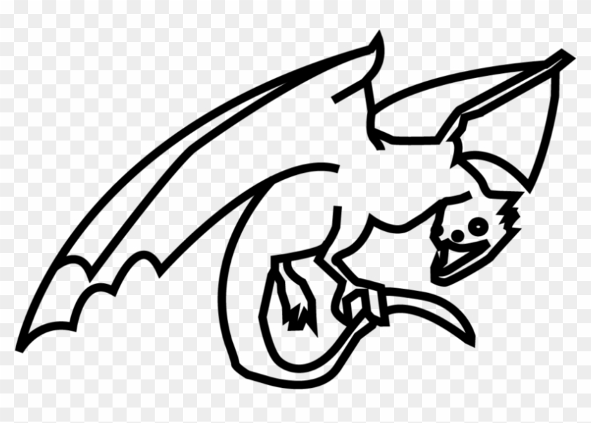 Dragon - Line Art Clipart #5534020