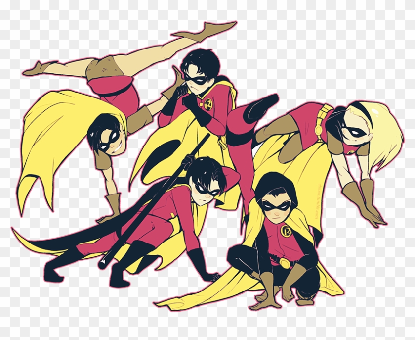 Dick Grayson, Jason Todd, Tim Drake, Stephanie Brown, - Dick Jason Tim And Damian Art Clipart