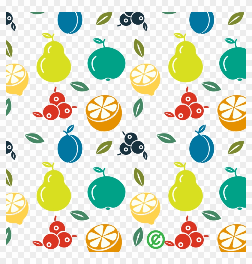 Clipart Fruit Pattern Background - Fruit Clipart Background - Png Download