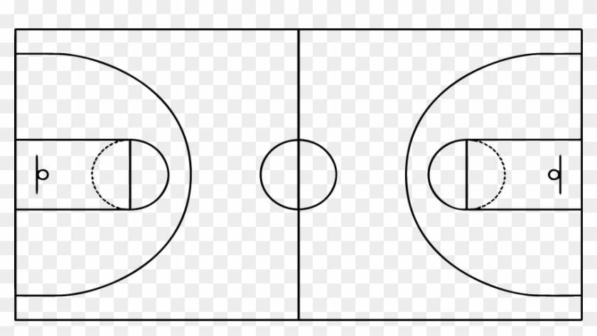 269 - 945 - - Basketball Court Line Drawing Clipart