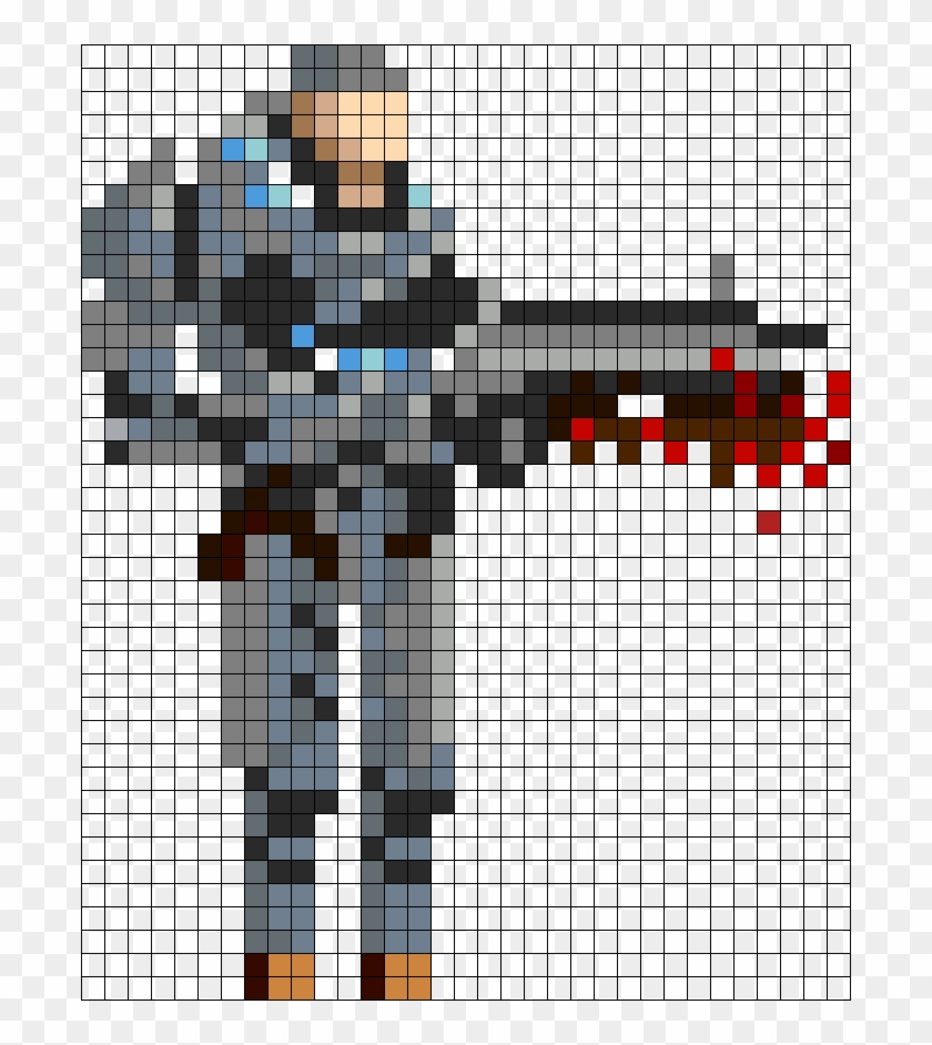 Marcus Fenix Perler Bead Pattern / Bead Sprite - Creative Arts Clipart
