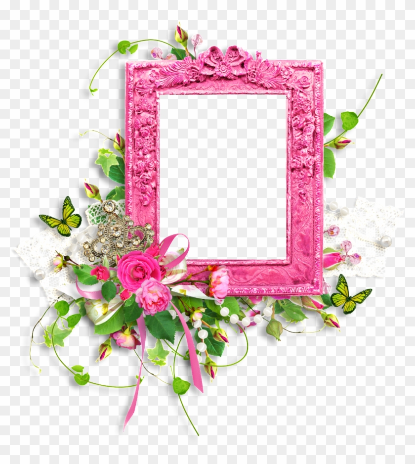 Ribbon Flower Butterfly Border Png - Ribbon Flower Border Png Clipart