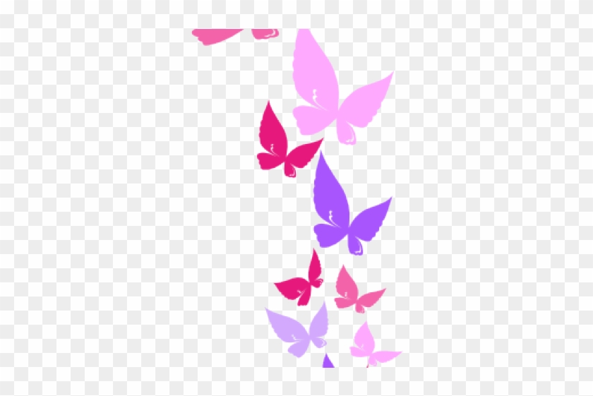 Rainbow Butterfly Clipart Border - Purple Butterfly Transparent Png #5536526