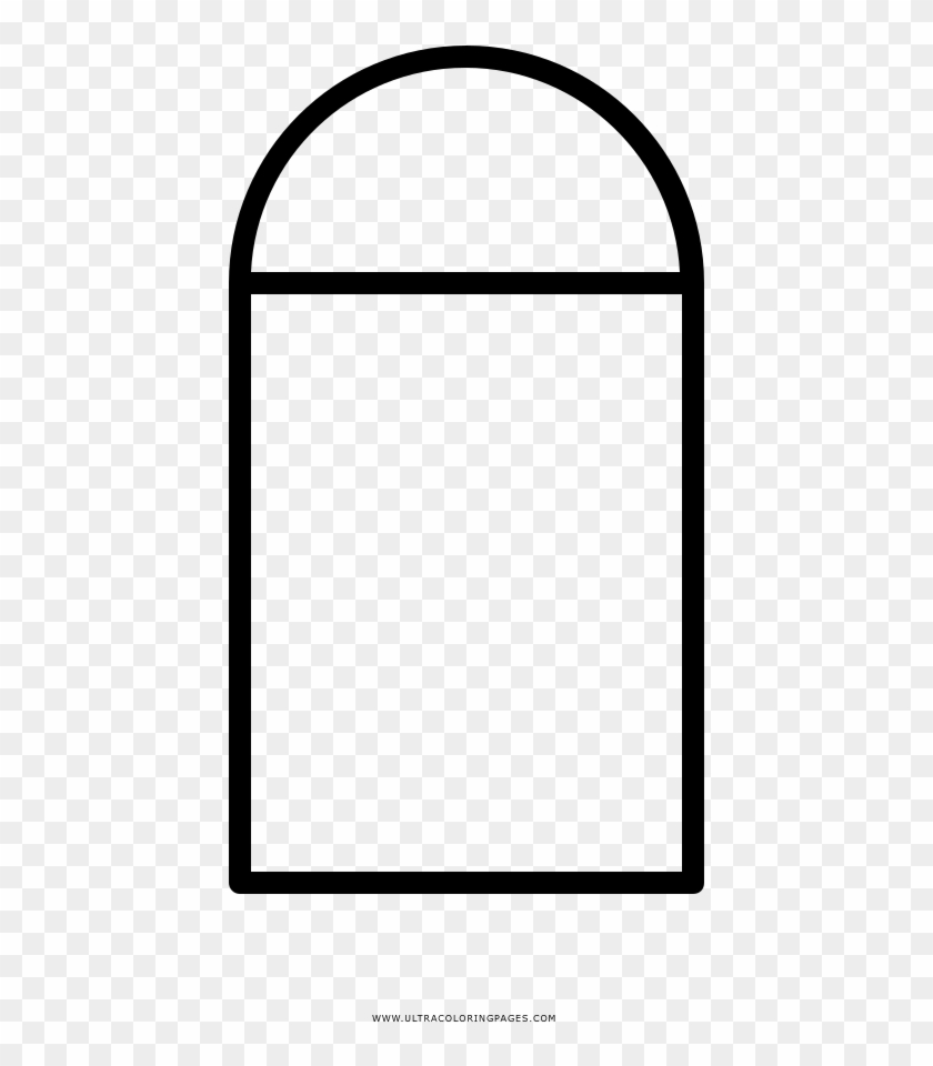 Arch Window Coloring Page - Line Art Clipart