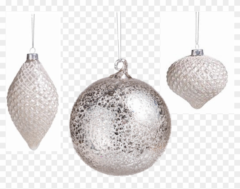 Antique Silver Round Ornaments, Large, Set Of 12, Holiday - Ceiling Fixture Clipart #5537907