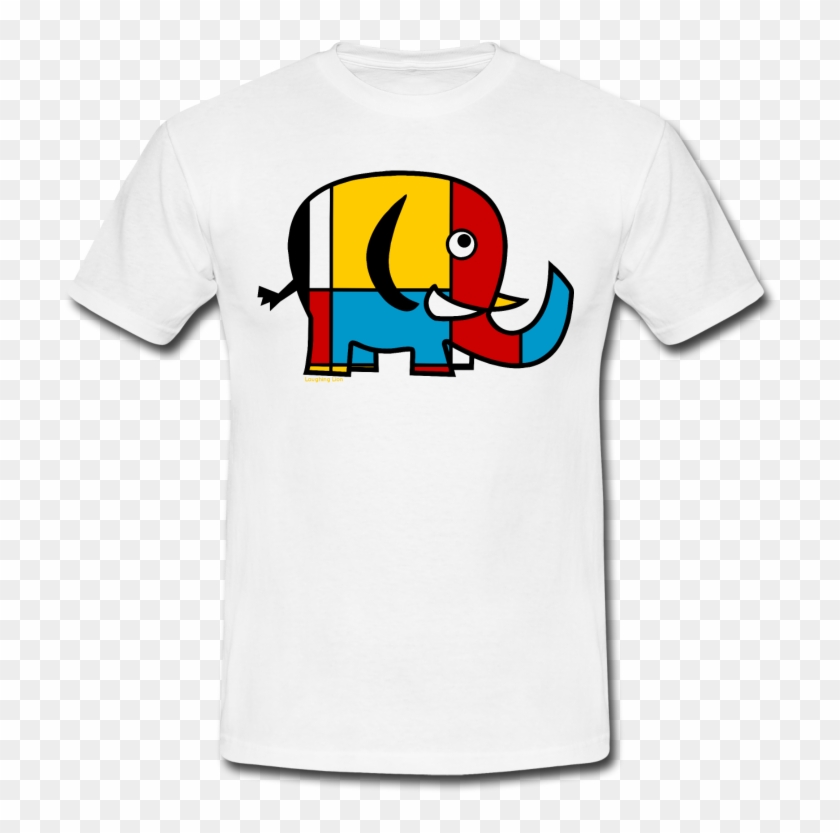 Men's White Elephant T-shirt From Laughing Lion Design - Cartoon Clipart #5538024