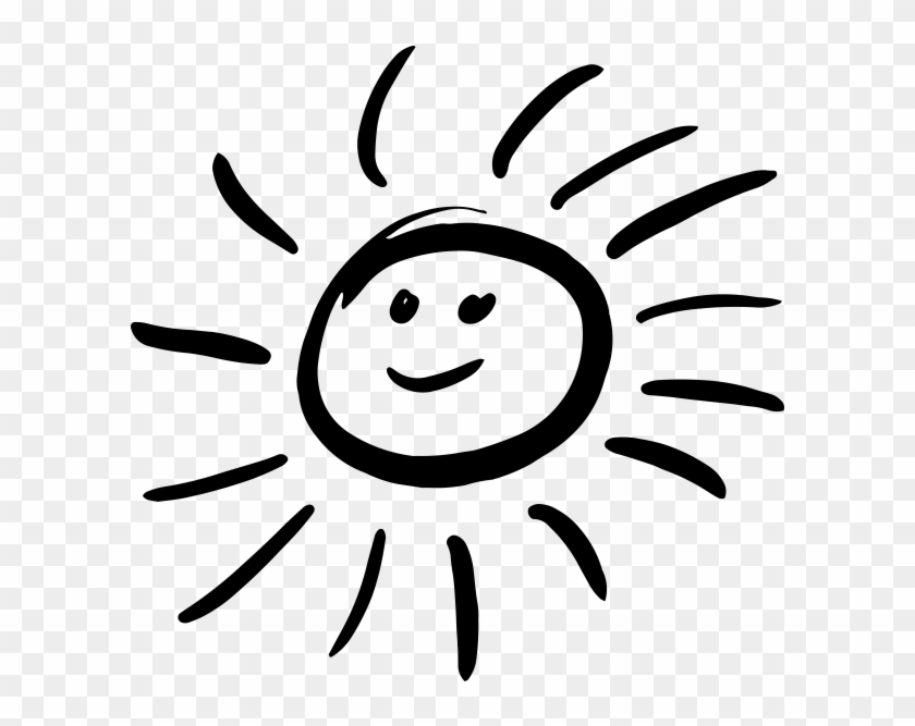 Smiling Sun Black And White Png Clipart