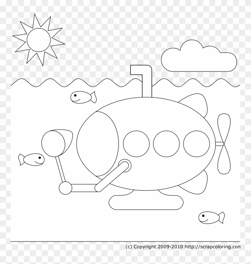 Submarine Coloring Pages Clipart #5538234