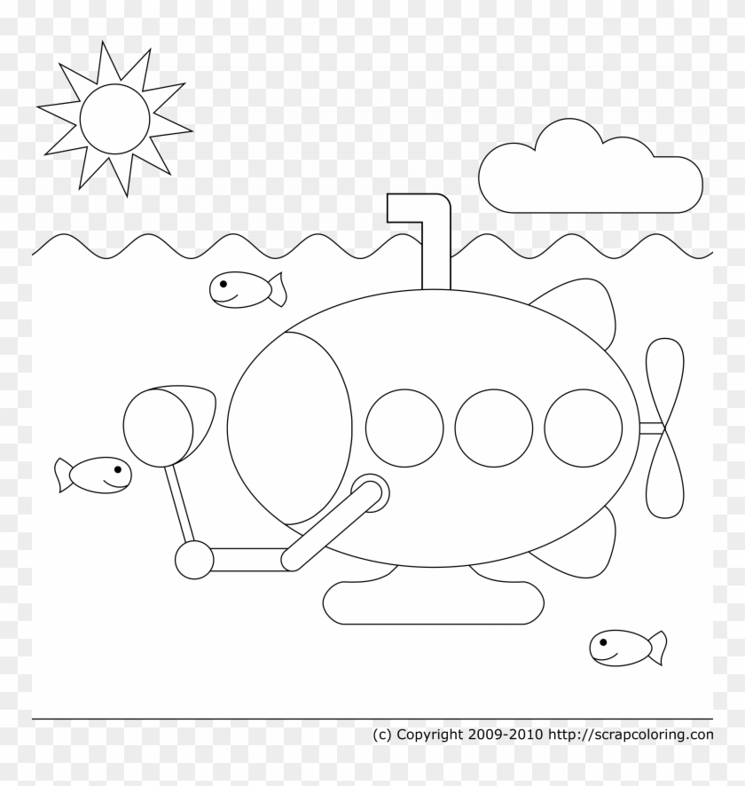 Submarine Coloring Pages Clipart