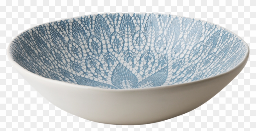 Ceramic Salad Bowl With Blue Grey Lace Embossing By - Ceramic Salad Bowls Clipart #5538852