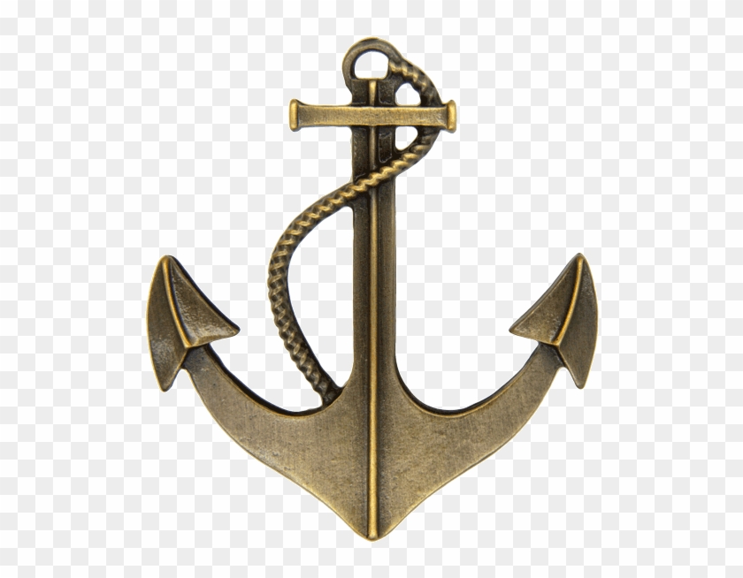 Anchor Pin 3d, Antique Gold - Hook Clipart #5539504