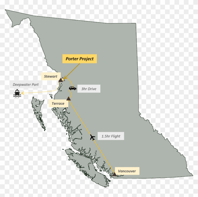 The Project Sits Adjacent To The Town Of Stewart In - British Columbia Map Clipart #5539582