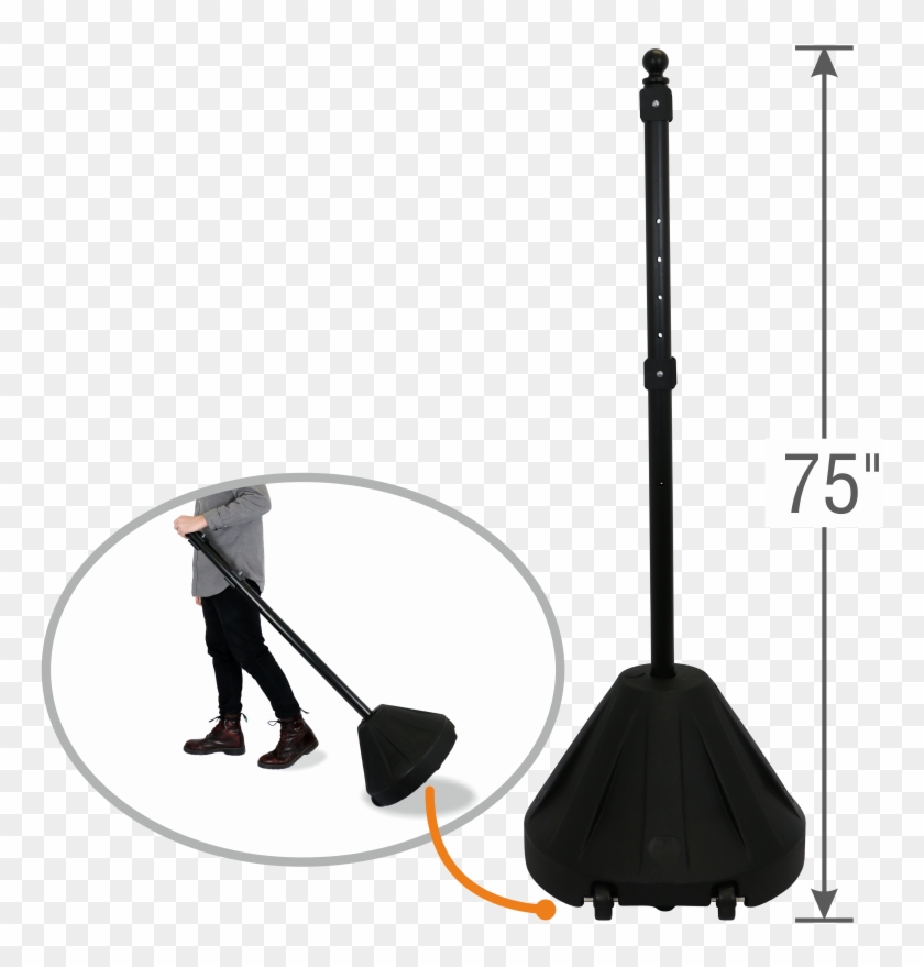Big Boy Xl Roll 'n' Pole Portable Sign Holder - Floor Clipart